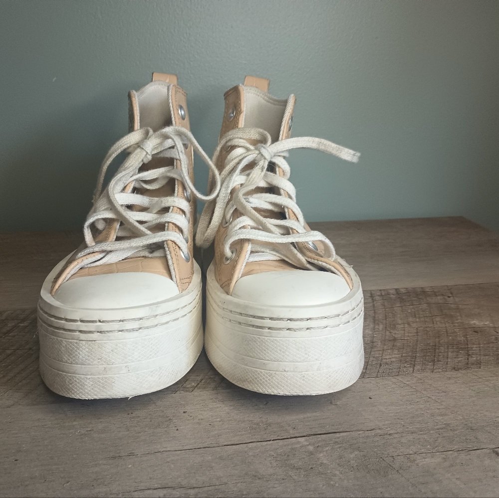 Converse All Star Womens Platform High Top Sneakers 6.5 Croc Chunky Punk Y2K - Picture 2 of 16